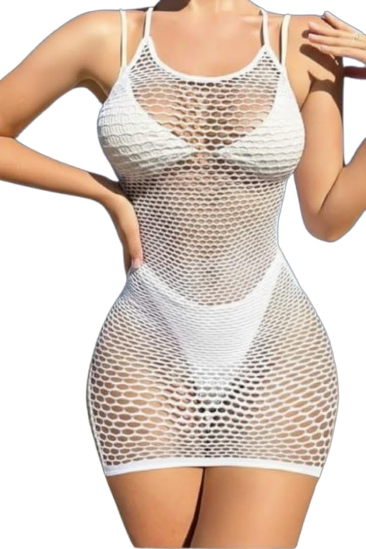 طقم لانجيري شبك لون ابيض، مقاس واحد 2026 - view 1