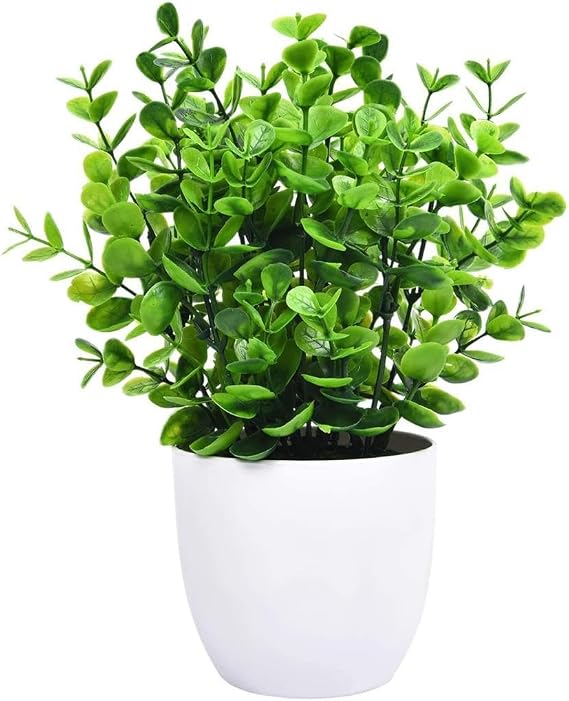 Artificial Flower White Pot Green Lightning Decorative Table Flower