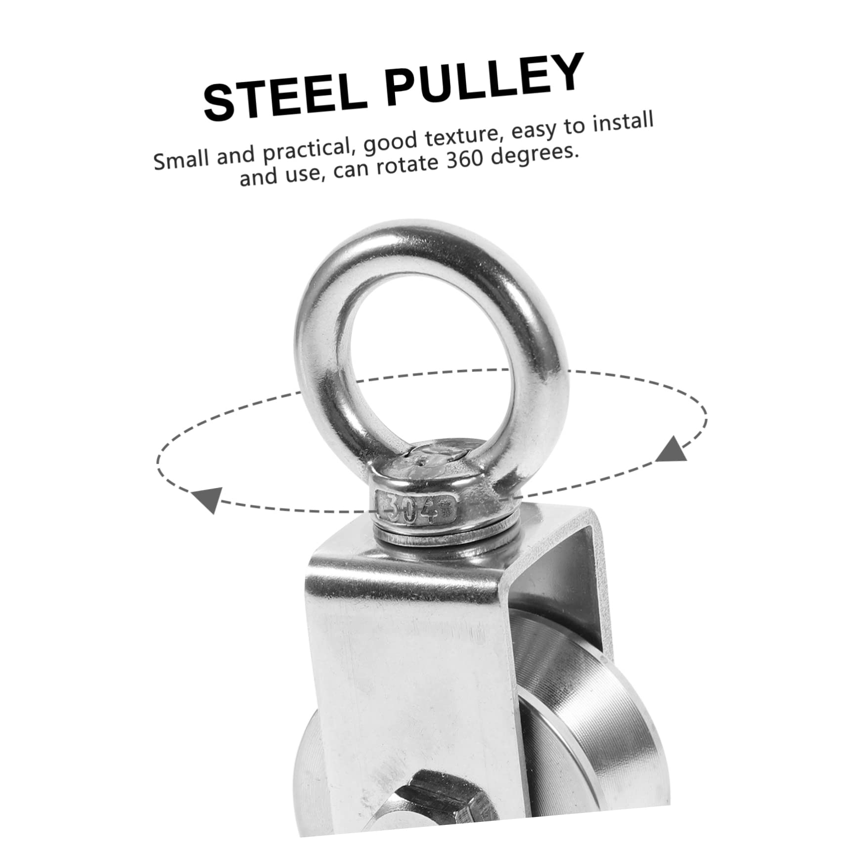 OSALADI Gym Pulley Wire Rope Pulley Stainless Steel Winch Block for Rope System