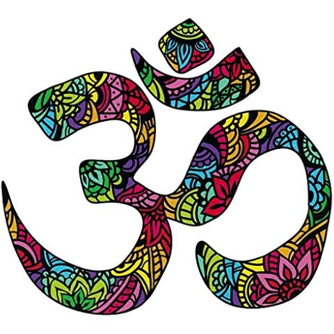 UNIQUE BRIGHT Om Aum Namaste Yoga Symbol Meditation Window Sticker Decal (5" X 4.5") Cover