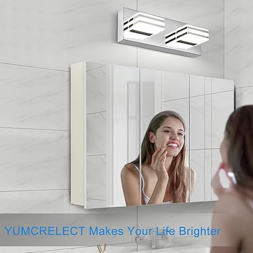Miniatura 5 de Barra de luz LED para tocador de baño, 2 luces, lámparas modernas de 12 W, lámparas de baño sobre el espejo de 14 pulgadas, accesorios de