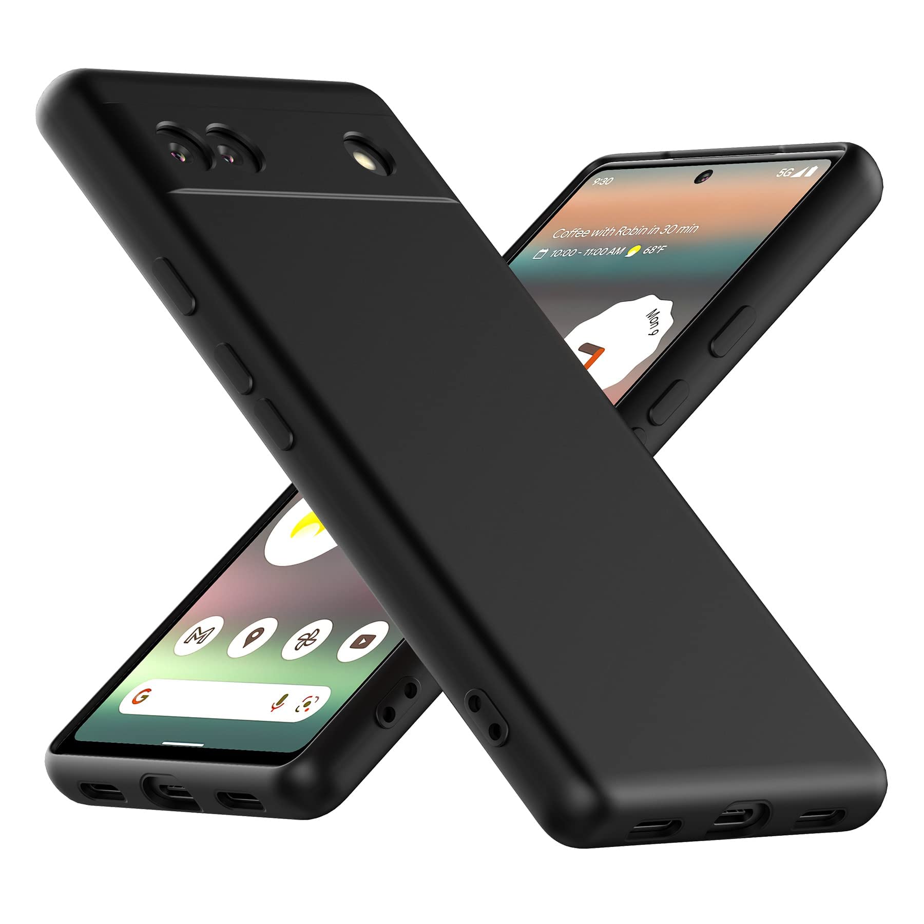 EXELLE Case for Google Pixel 6A Case Cover Black Slim Fit for Soft TPU Back Cover Flexible Silicone Cover Matte Black for Google Pixel 6A Black
