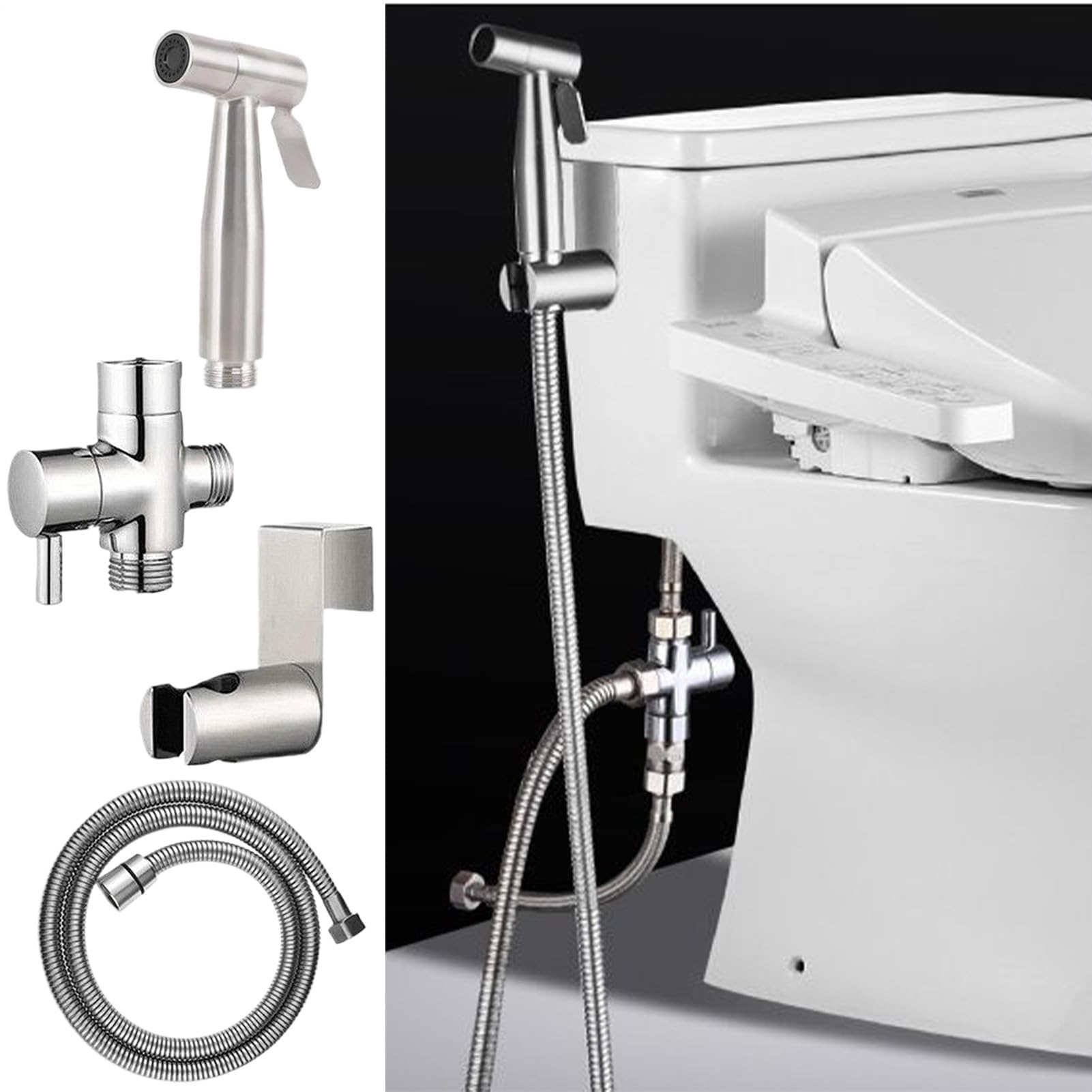 no bidet – zestaw natryskowy bidetu ze stali nierdzewnej z regulowanym ciśnieniem | przenośne akcesoria łazienkowe do higieny i czyszczenia kobiet