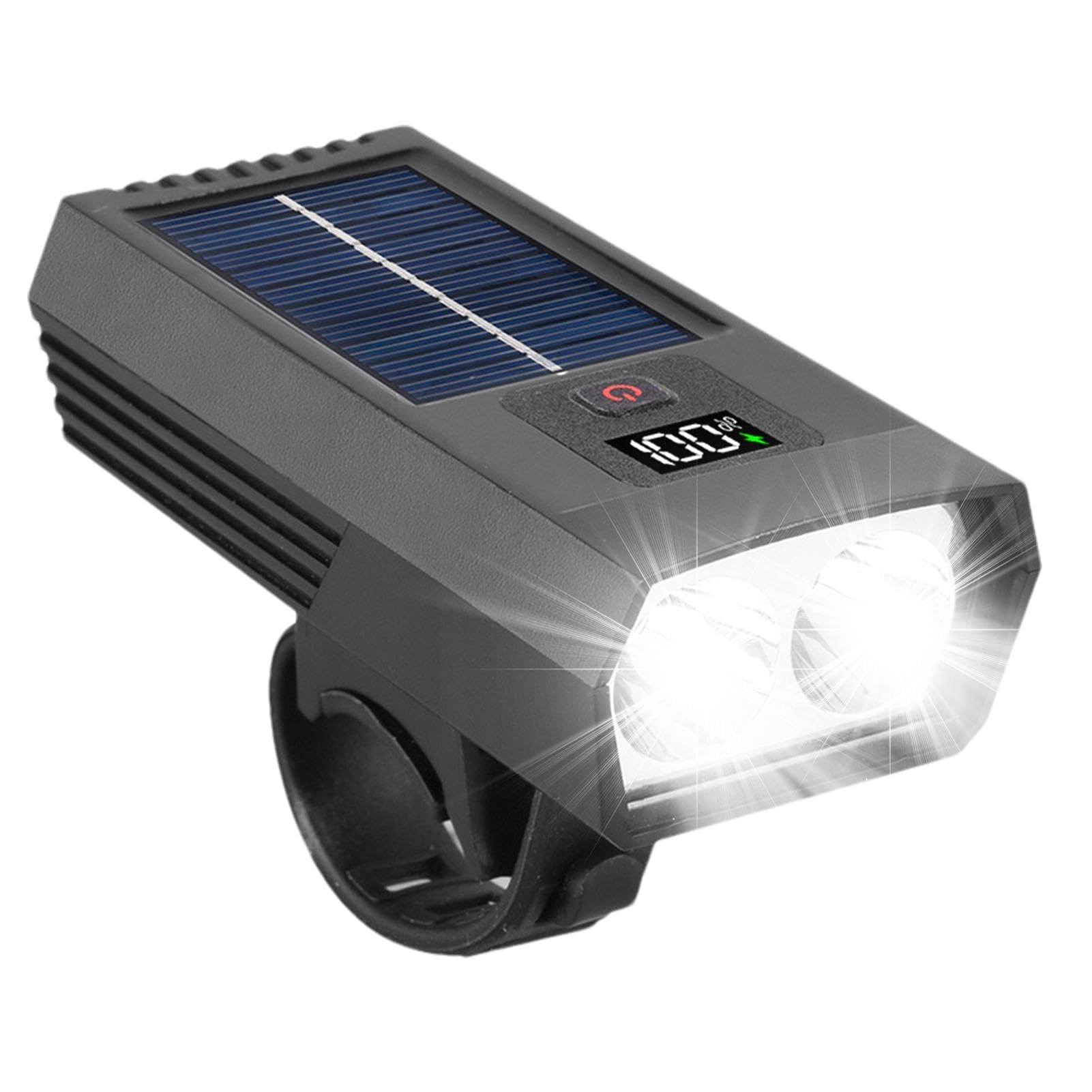 Solar Fahrradlicht - Wiederaufladbare Wasserdichte Fahrradlampe | Wiederaufladbare Fahrradlampe für Fahrradlichter | Solar Fahrradlicht Helle LED Fahrradbeleuchtung