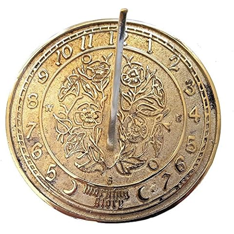Morning Glory Circular Brass Sundial Ornament Cover
