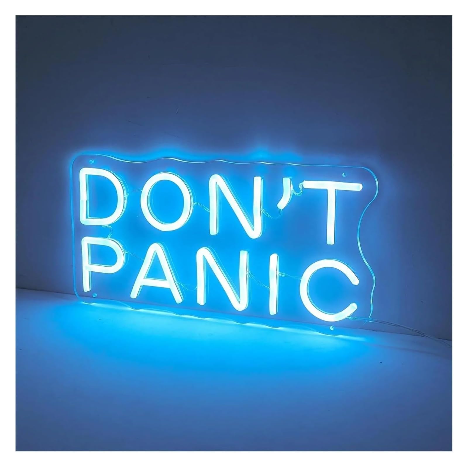 Lampada da parete a LED con scritta "Don't Panic" al neon, decorazione per l'atmosfera della per salute mentale 40cm(B)