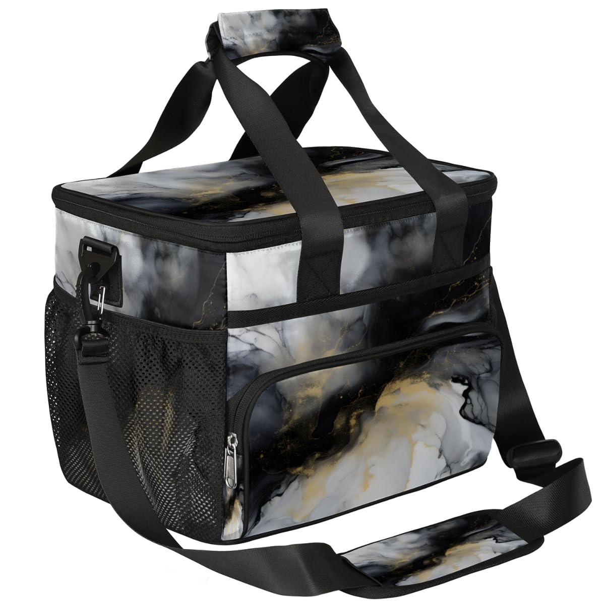 Art Painting Insulated Picnic Backpack Lunch Box for Women Men Picnic Basket Tote Lunch Bag Picnic Bag Portable Lunch Bags for Picnic, Beach, Work, Trip,Office, Camp Liquid Texture Marble