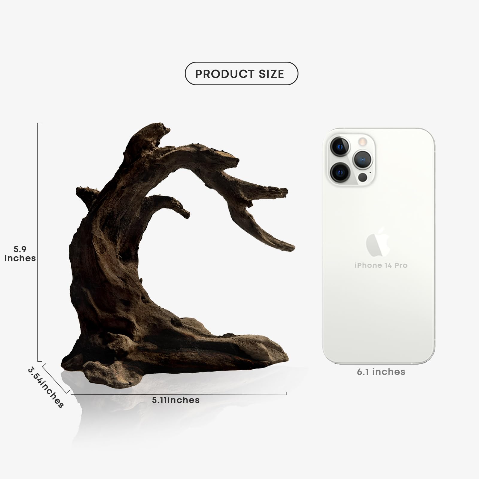 FZONE Artificial Resin Driftwood for Aquarium Large Fish Tank Decoration, 15x13cm Tree Root Model, Never Tannin Release - Image 2