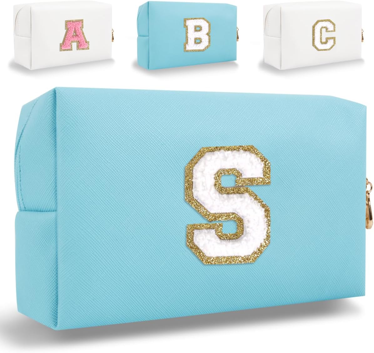 Preppy Personalized Letter Travel Makeup Pouch Preppy Personalized Letter Travel Makeup Pouch