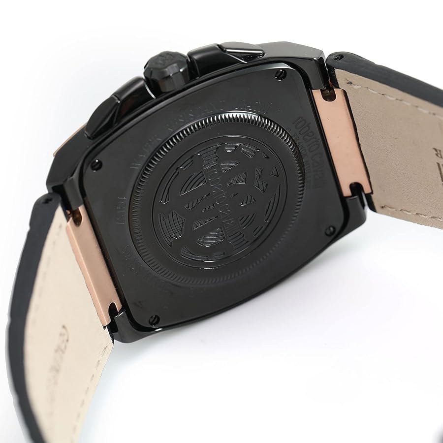 美品✨ ロベルトカヴァリ　フランクミューラー　腕時計　黒　レザーバンド　デイト Amazon | 腕時計 メンズ 5気圧防水 ロベルトカヴァリ バイ