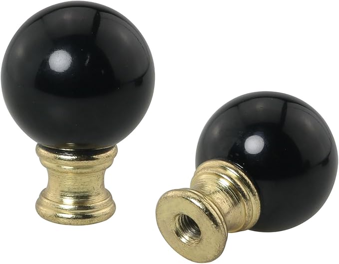 DGBRSM 2PCS Gold Lamp Finials Base Glass Ball Lamp Finials Decorative