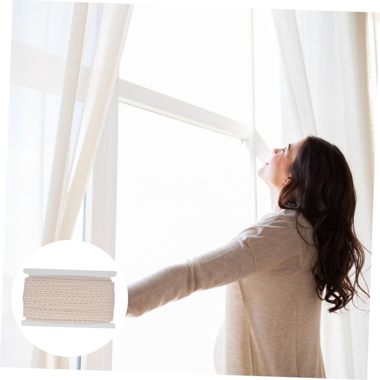 Gadpiparty 3 Cinta de Encaje de Algodón de Yards para Manualidades Diy Borde Decorativo para Manteles Cortinas y Ropa Material de Costura y Multifuncional