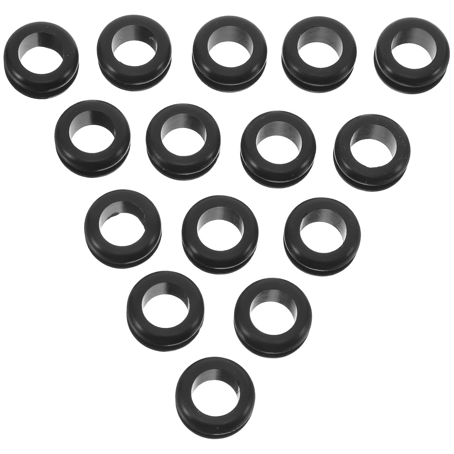 50pcs Dual Sided Rubber Cable Grommet, Wide Slot Wire Guard