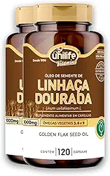 Kit 2 Óleo de Semente de Linhaça Dourada Unilife 1000mg 120 Cápsulas