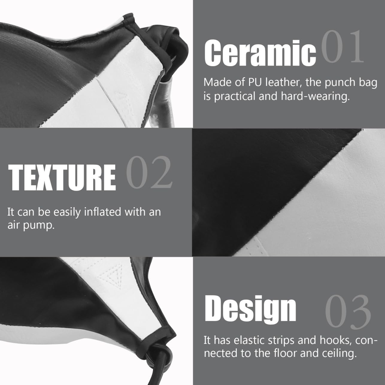 KOMBIUDA Leather Boxing Double End Training Ball Durable Pu Material for Agility and Reflex Training Easy to Install with Elastic Strips for Home and Gym Workouts