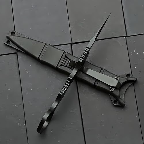 Miniatura 4 de Portable Knife 6.7 Inch 440C Fixed Blade Outdoor Camping Tactics Straight Knife With Kydex Sheath The Knife Comes In Black And White (Black)