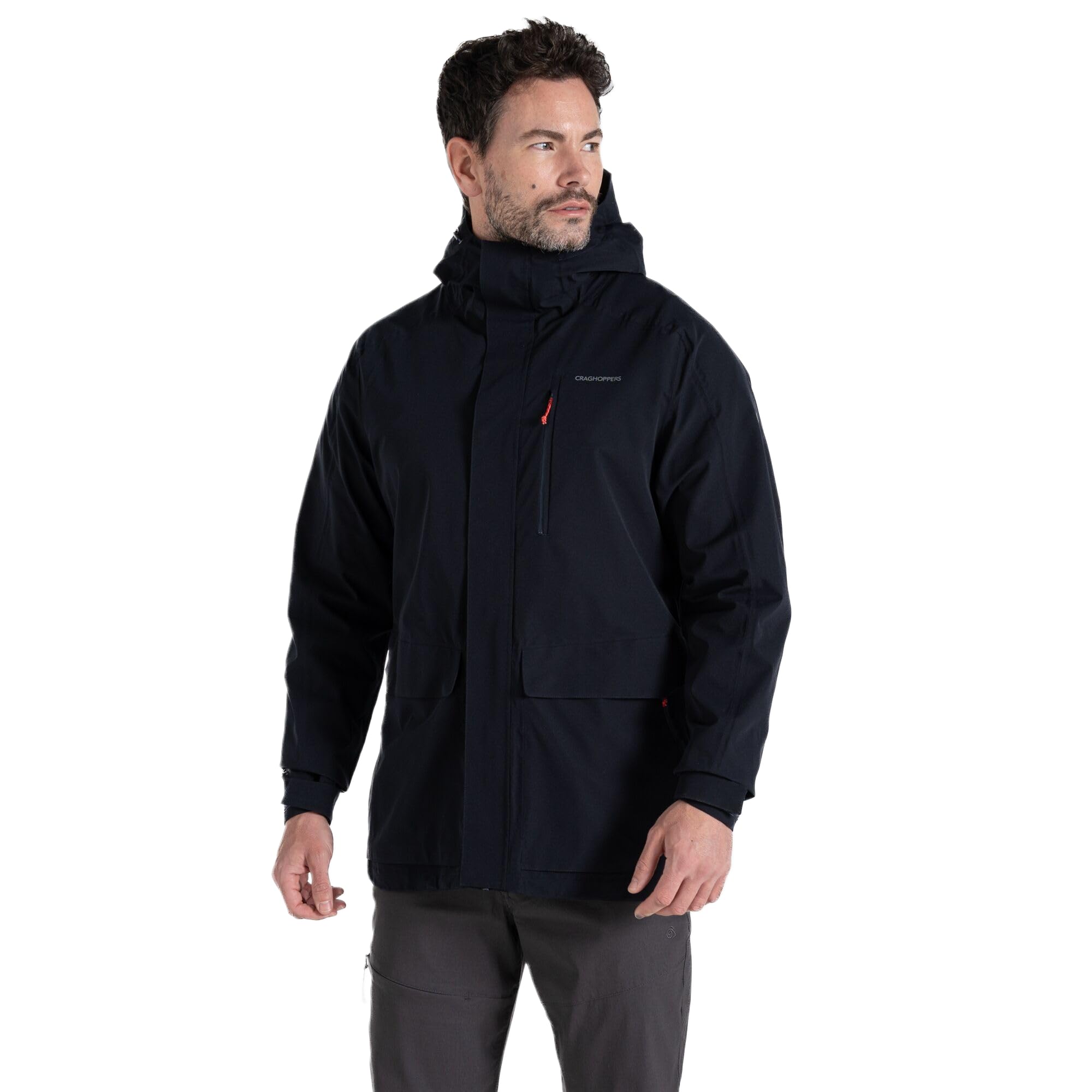 Craghoppers Men's Lorton Stretch Waterproof Jacket with Aquadry waterproof and breathable fabric, perfect for hiking, walking & outdoor activities