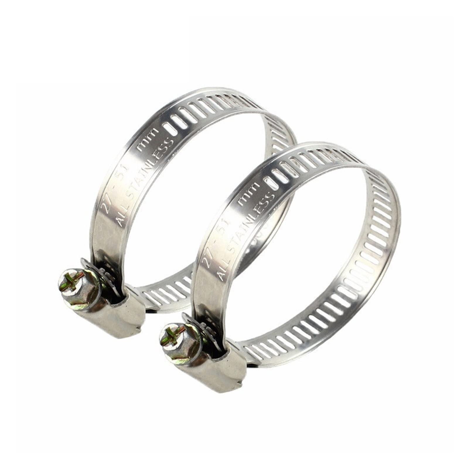 YUKORT Hose Clamp 10pc Quality Metal Clamp Fuel Line Pipe Worm Gear Clips Fasteners Adjustable Stainless Steel Drive Hose Clamps Pipe Clips (Color : 33-57mm)