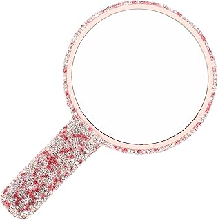 EVANEM Heart Mirror Heart Mirror Rhinestone Makeup Mirror Cosmetic Hand Mirror Women Girls Handheld Mirror Cosmetic Mirror Make Up Vanity Mirror Hand Held Mirror Hand Held Mirror
