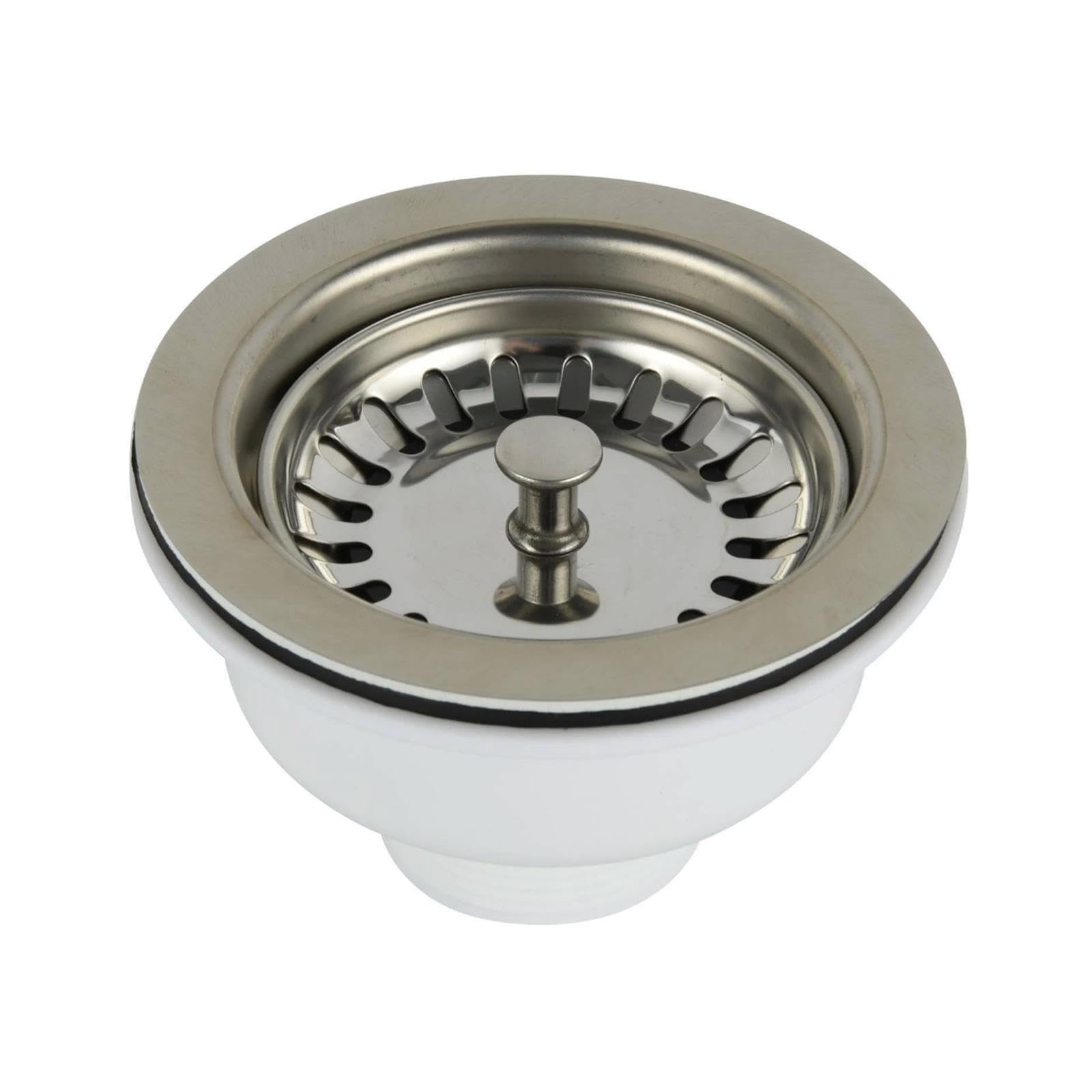 Liquida Chrome Sw3ch Kitchen Sink Basket Strainer Waste In