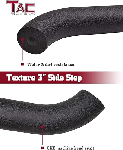 Miniatura 6 de TAC - Estribos laterales compatibles con Ford Bronco 2021-2025 de 2 puertas (no para Bronco Sport) SUV de 3 pulgadas con textura, barras laterales