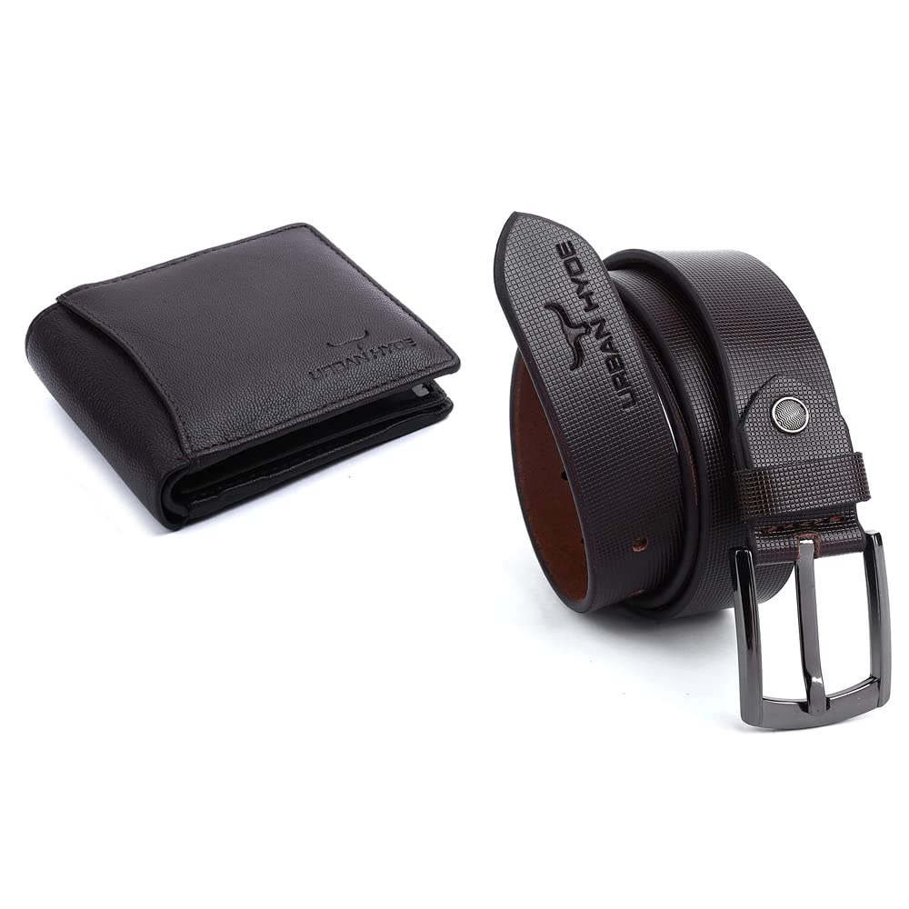 Belt and Wallet for Men Leather Combo Pack for Men Gift (BROWN)-image-14