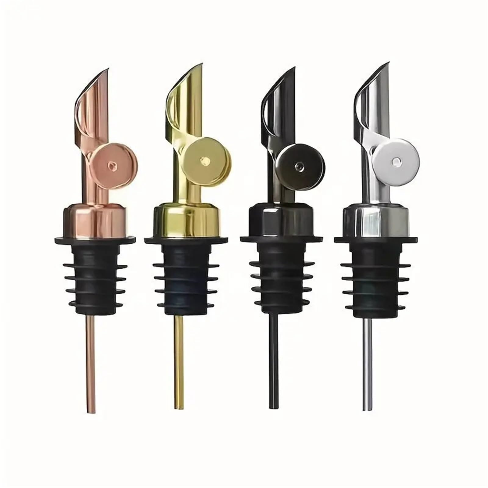 Bouchons à vin 8 pièces verseur d'ouverture et de fermeture automatique bec en acier inoxydable 304 for distributeur d'huile d' bouchon cocktail outil barman(Mixed)
