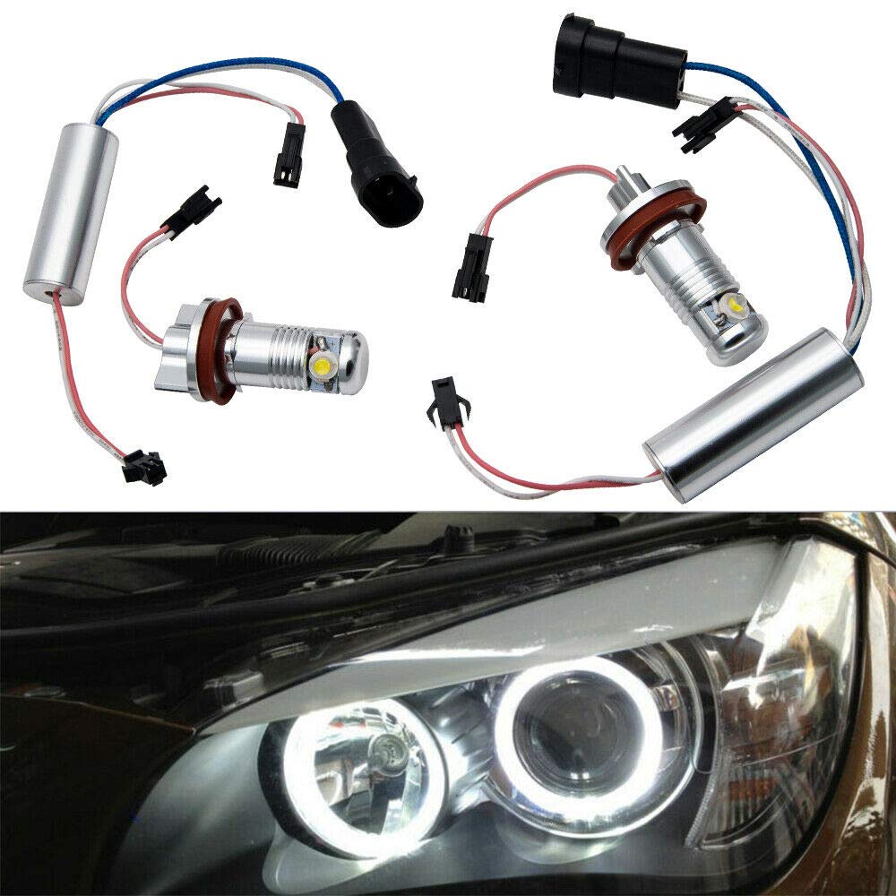 LED Angel Eyes Halo anneau lumière, feux de jour Riloer DRL H8 ampoules pour E92 E93 M3 E90 E82 E60 E70 E71