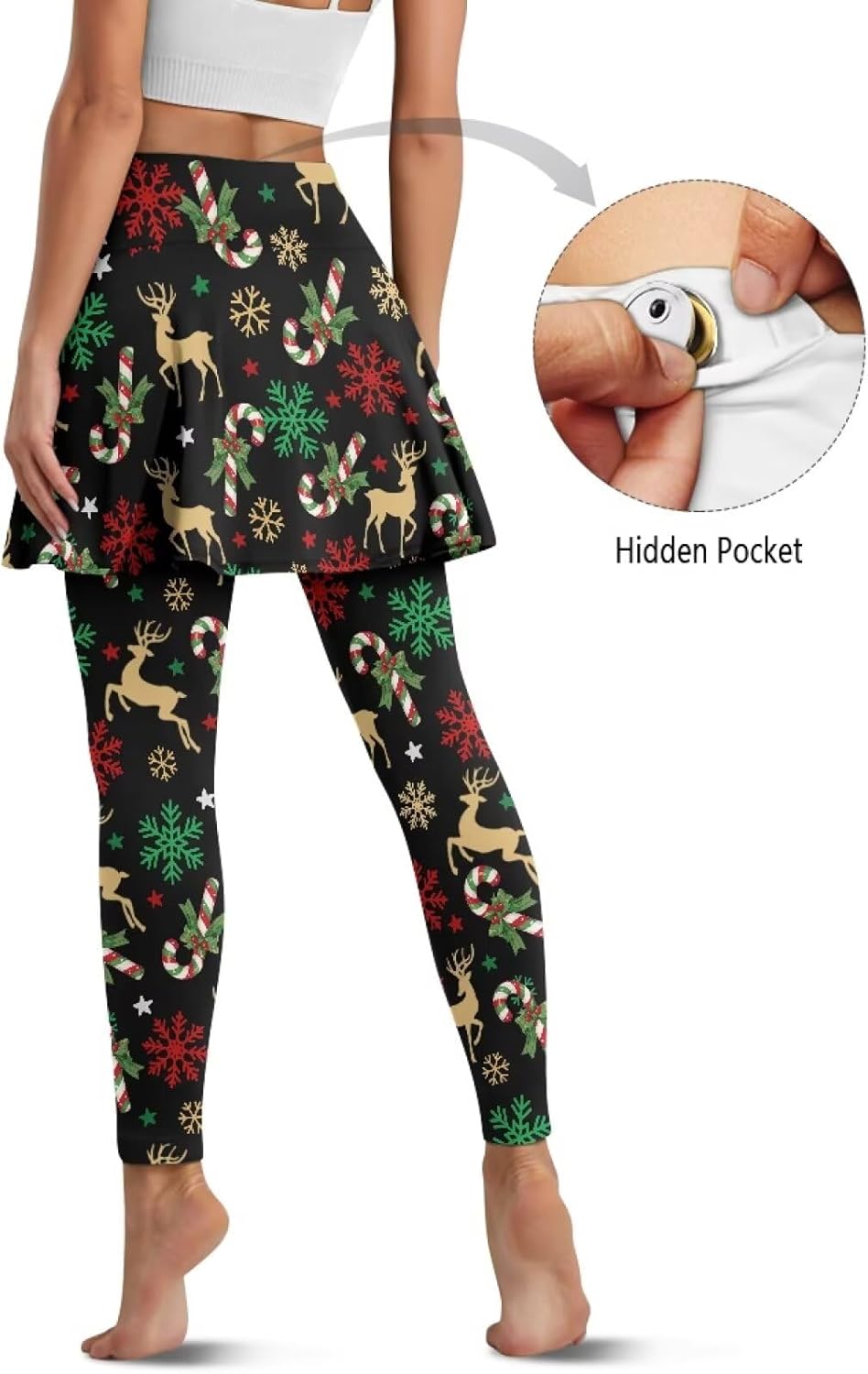 Womens Skirted Leggings Athletic Tennis Skirts Golf Skorts with Pockets Comfortable Capris Yoga Clothing XS-3XL