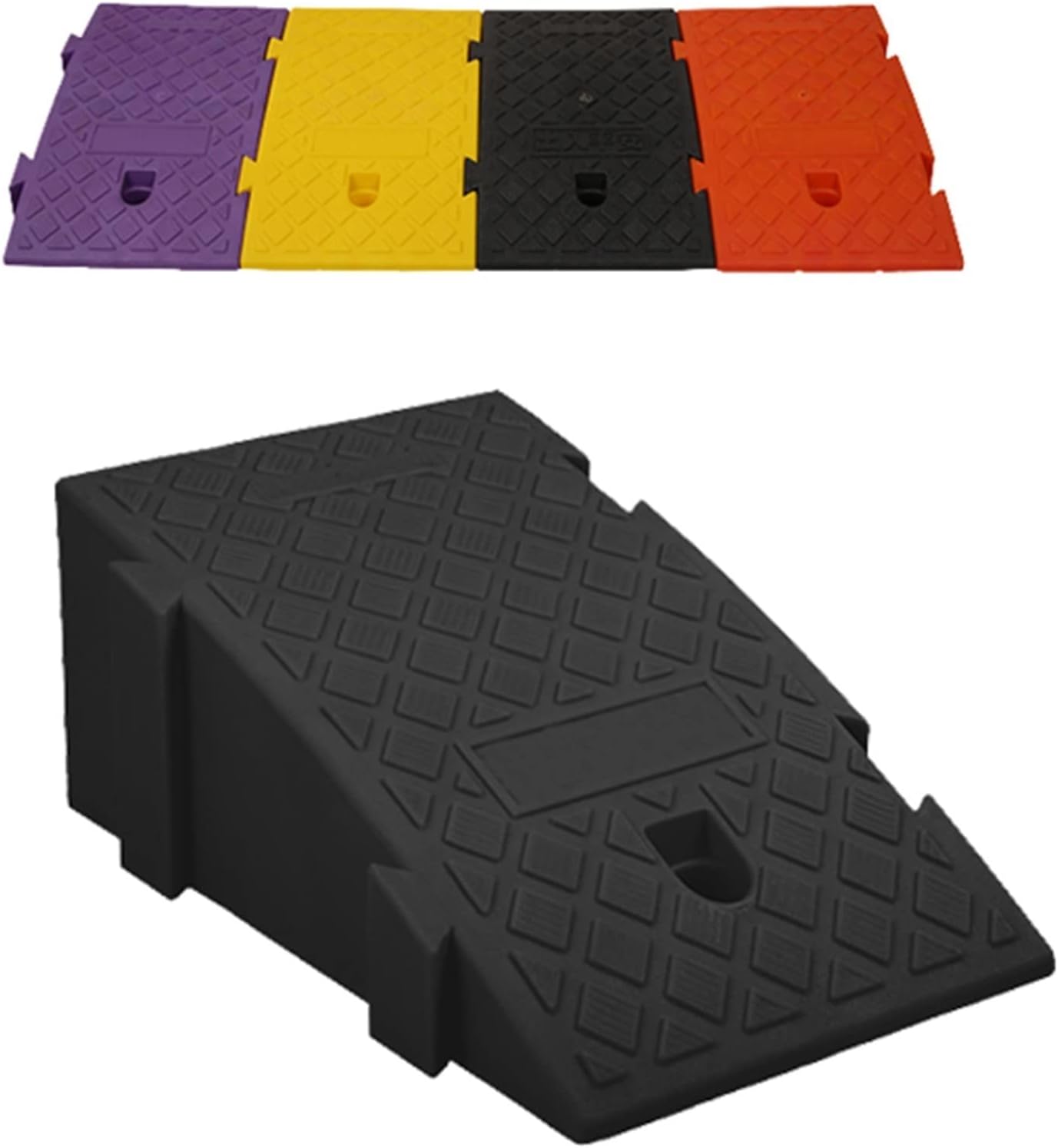 Lightweight Car Vehicle Driveway Ramp, Curb Ramps Car Kerb, with Stable Grid Structure,for Cars, Wheelchairs, Bikes, Motorcycles (Color : Black, Battery *1 : 25 * 45 * 19cm)