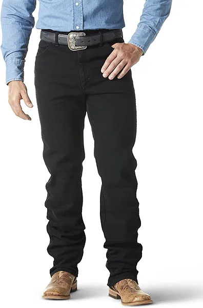 Wrangler Men's Cowboy Cut Active Flex Original Fit Jean, Black, 30W x 32L