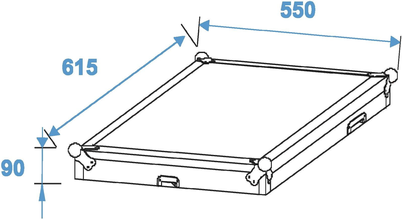 ROADINGER Spezial-Kombi-Case Profi, 20HE mit Rollen | Flightcase mit Rollen