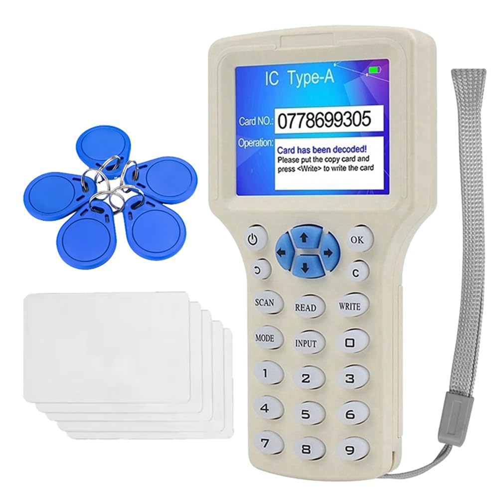 Ginobili Lecteur de carte à puce RFID NFC + 5XCUID Porte-clés/carte RFID Duplicateur RFID 125K 13.56MHz IC/ID Key Writer RFID