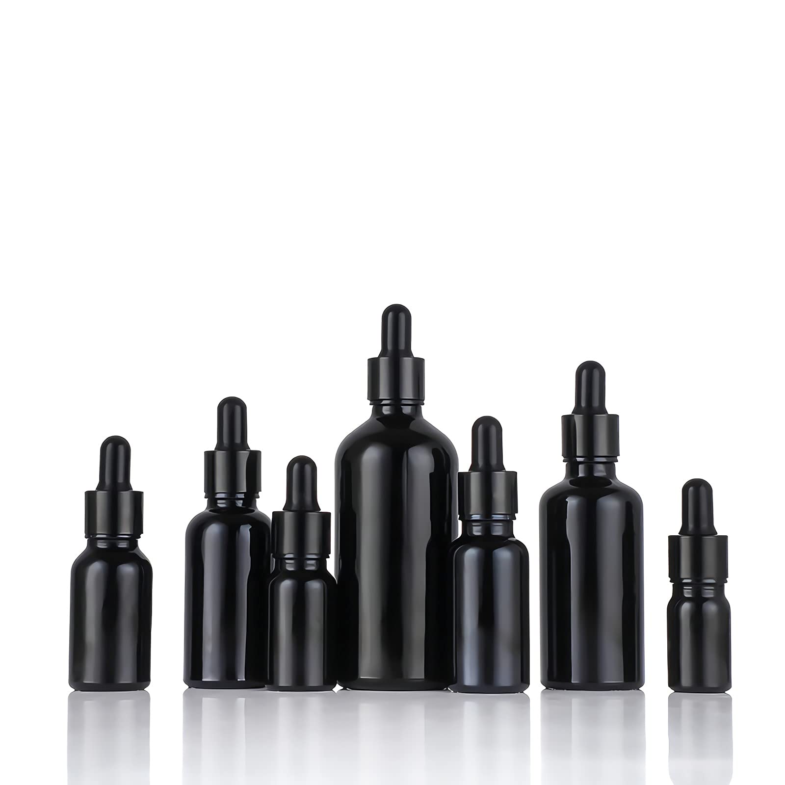 24 Piezas Negro Frasco Cuentagotas Cristal 100ml, Botellas Cuentagotas Vacío con Pipeta de Vidrio Negro, para Fragancias de Arorapia de Aceites Esenciales, Masaje, Viaje