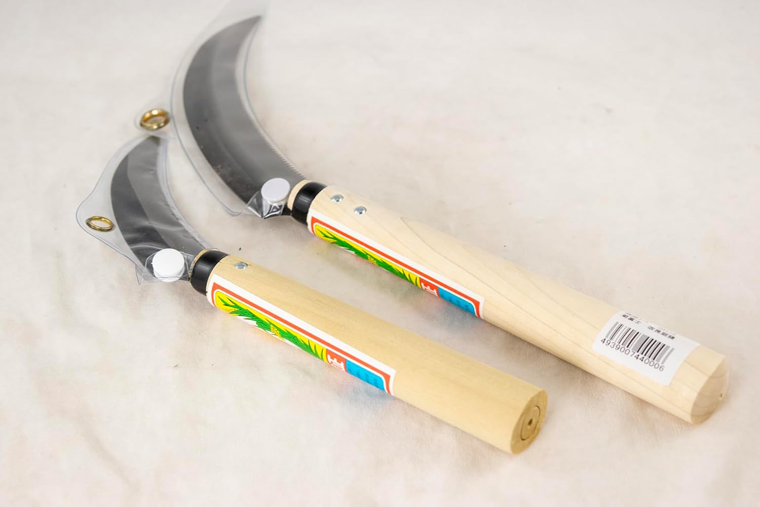 Set of 2 Japanese Kikufuji Serrated Blade Sickle for Bonsai Tree Re-Potting and All Purposes Tool - 4.5"&6.5"