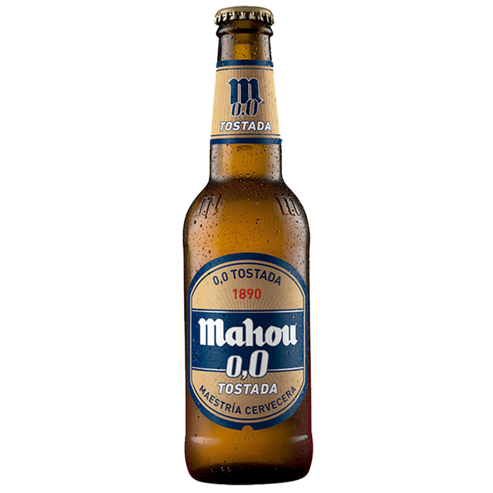 Cerveza Caja de 24 unidades Mahou Tostada 0,0 Botellín Tercio 33 cl Sin Alcohol