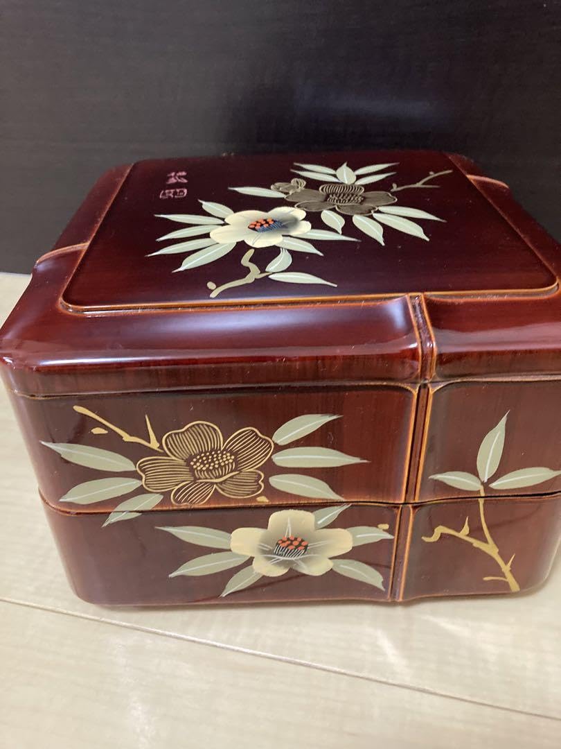Amazon.co.jp: 二段お重 重箱 漆器 春慶塗り 二段重 : ホーム＆キッチン