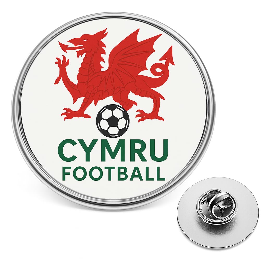 Welsh Lapel Pin Badge – Cymru Red Dragon & Flag Brooch (20mm) – Patriotic Wales Collectable for Remembrance, National Events, Football & Welsh Pride Gift Souvenir (Cymru Football)