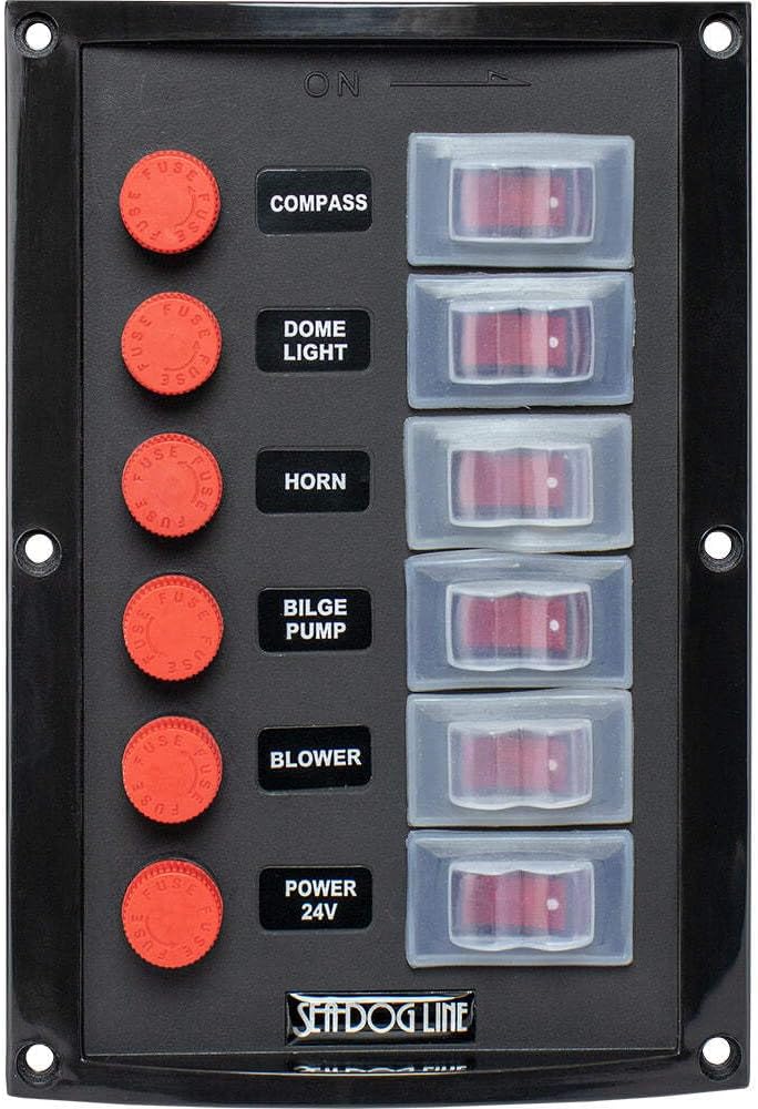 Sea-Dog Splash Guard Switch Panel Vertical - 6 Switch
