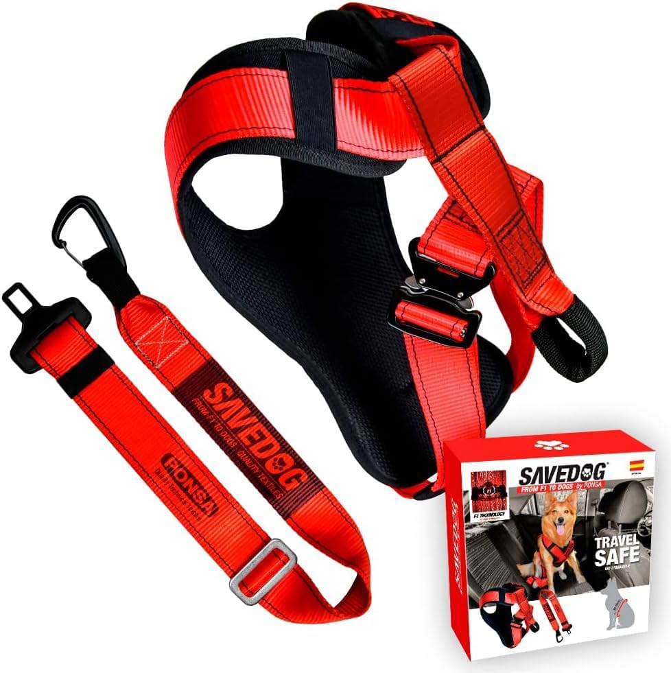 SAVEDOG. Arnés de Perro Homologado para Coche + Cinturón de Segur...