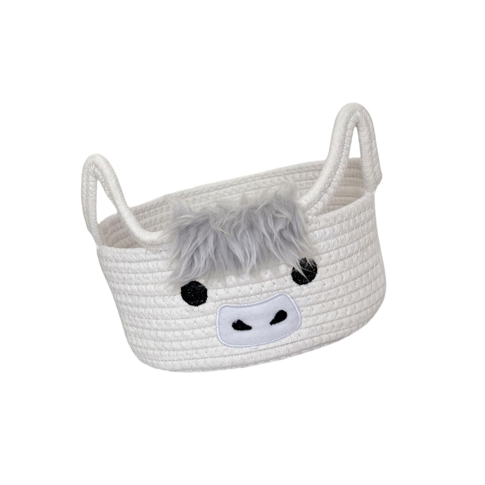 APGLSXY Stylish Highlands Cow Themed Cotton Storage Bin Functional and Decorative Storage Container for Any Space 22x12cm Cotton Basket