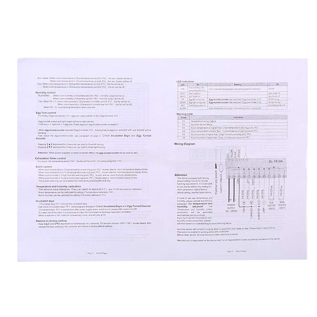 SHOTAY ZL-7918A Automatische Multifunktions-Inkubatorsteuerung 100-240 V LCD-Anzeige Temperatur Feuchtigkeitsregelung 18 Thermostat-Wärmeregler für Lager
