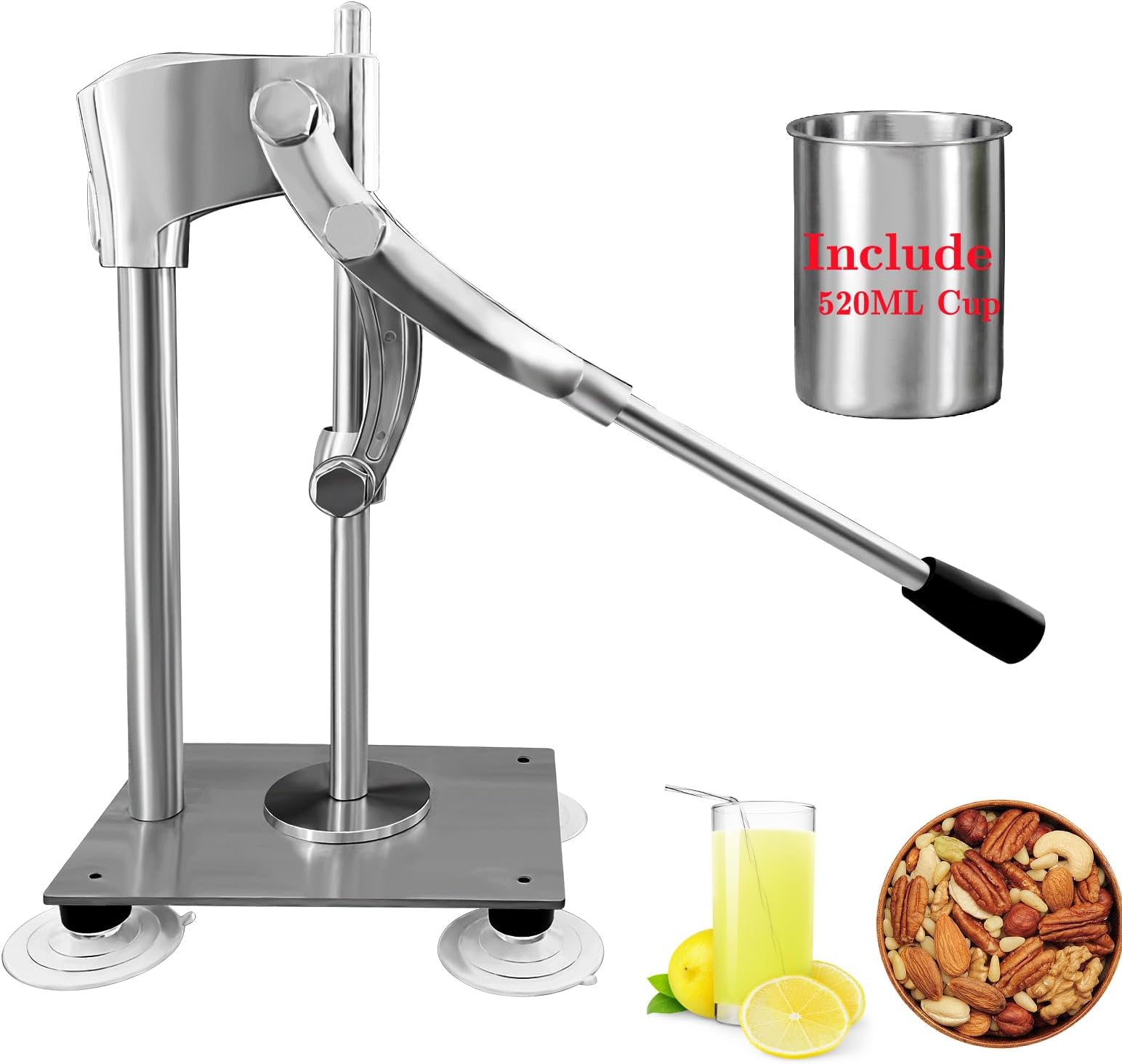 Hand Press Juicer Machine，Commercial Lemon Squeezer and Orange Crusher，Mental Grinder for Fruit or Nuts,Manual Juicer Machine,Nut Grinder Juice Squeezer Handheld