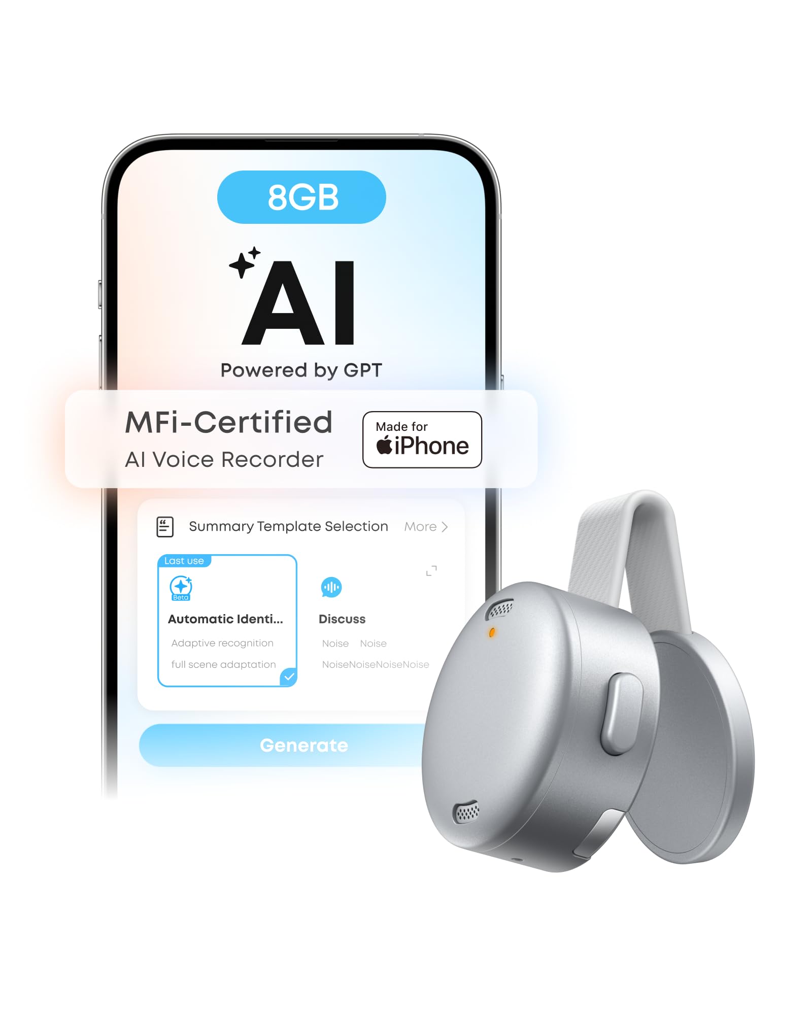 Amazon.com: soundcore Work by Anker, Coin-Sized AI Voice Recorder