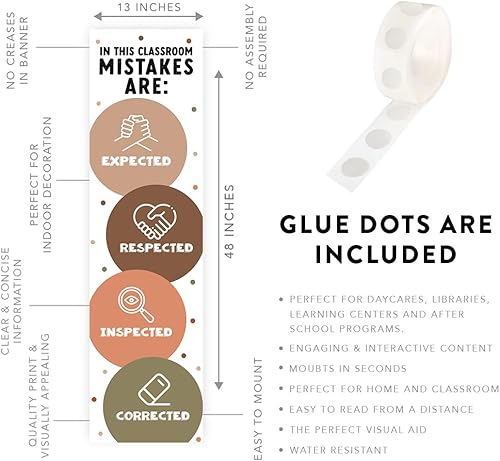 Miniatura 5 de Andaz Press Cartel motivacional de aprendizaje grande de 13 x 48 pulgadas para profesores, tablero de anuncios para decoración de pared, decoración