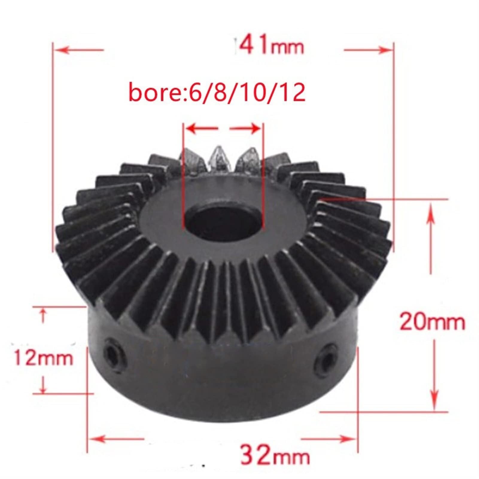 Spiralritzel 1 Paar 1:2 Kegelrad 1 Modul 20 Zähne 1M 20T 40T Helikal-Kegelrad 90 Grad Übertragung 6mm 8mm 10mm Bohrung Ritzel Zahnrad(20t Bore 8mm,40T bore 10)