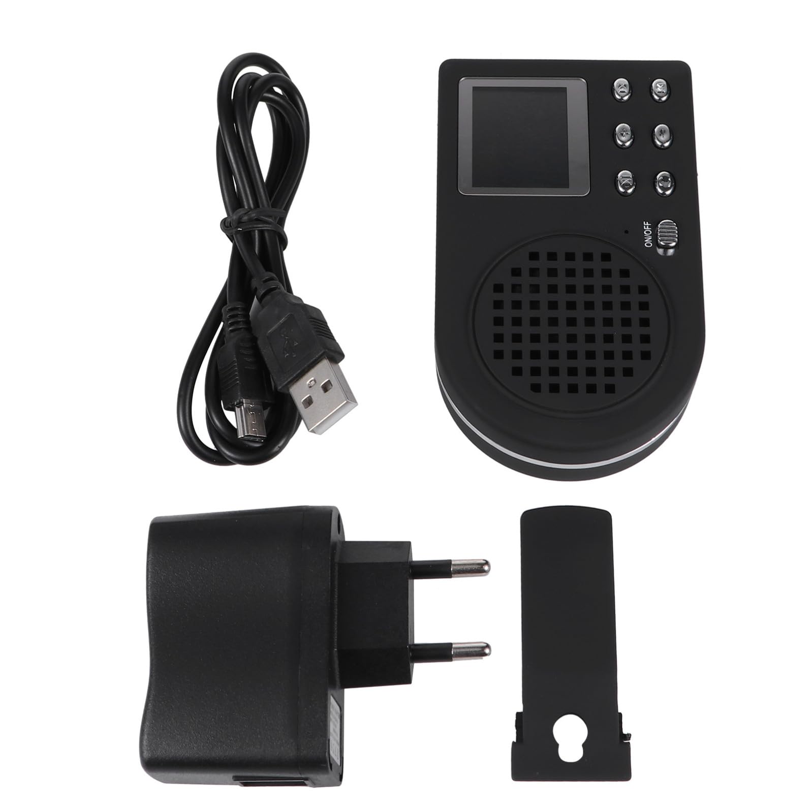 Alipis Mp3 Portatile Riproduzione Musicale in Plastica con Clip Appendibile Nero e Cavo USB, come Regalo per Famiglia e Amici