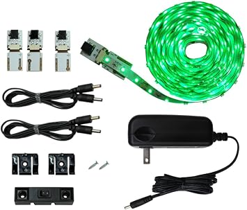 Cut and Connect LED Light Strips| Super Bright - 18 LEDs per Foot | Green | 9.5ft/ 3M | Flexible LED DIY Kit | Inspired LED