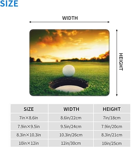 Miniatura 7 de Alfombrilla de mouse resistente al agua para pelota de golf cerca de los agujeros, con borde cosido, base de goma antideslizante para oficina,
