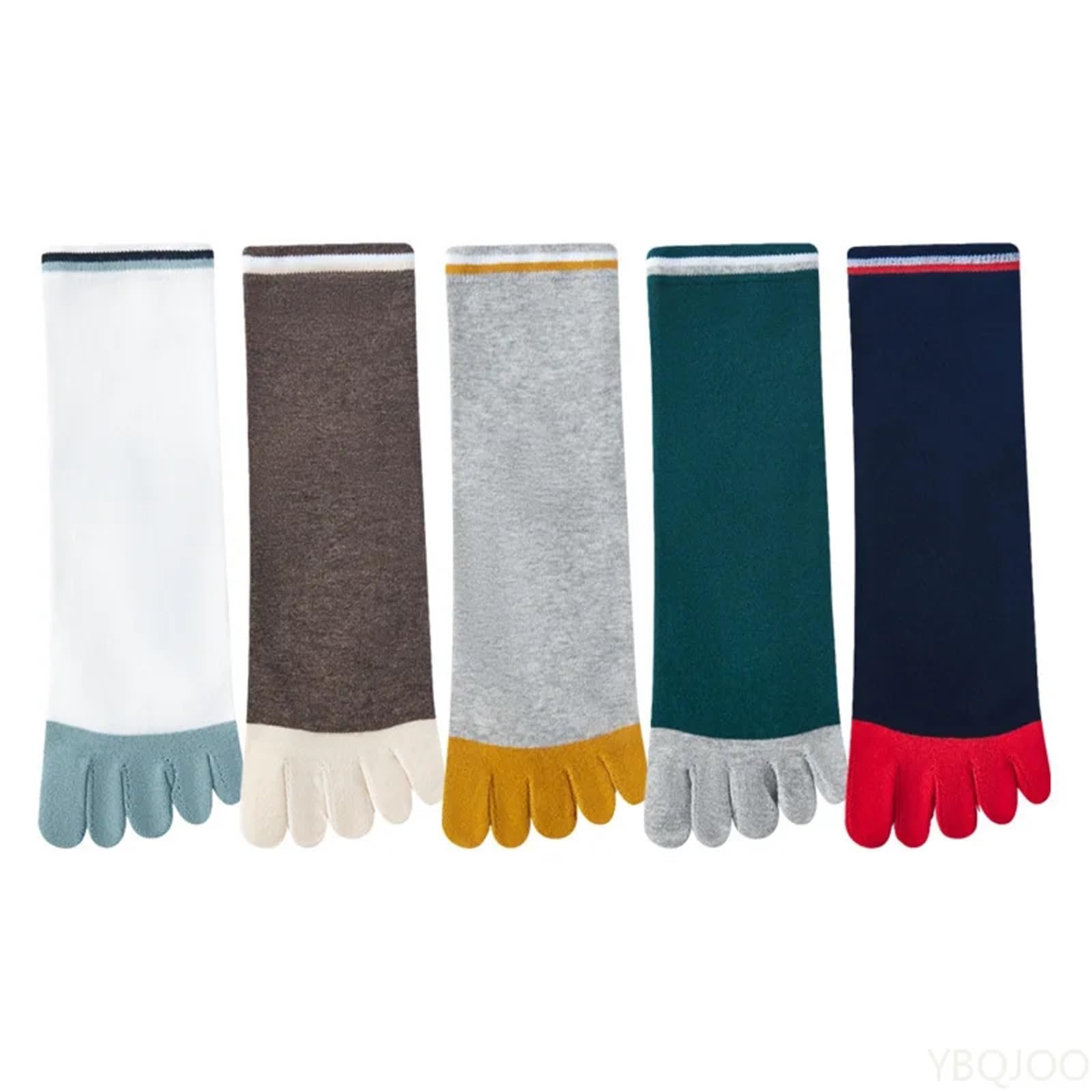 IRFHDCX Toe Socks 5 Pairs Of Spring And Autumn Mid Leg Men's Five Finger Socks Sweat Absorbing And Breathable Split Toe